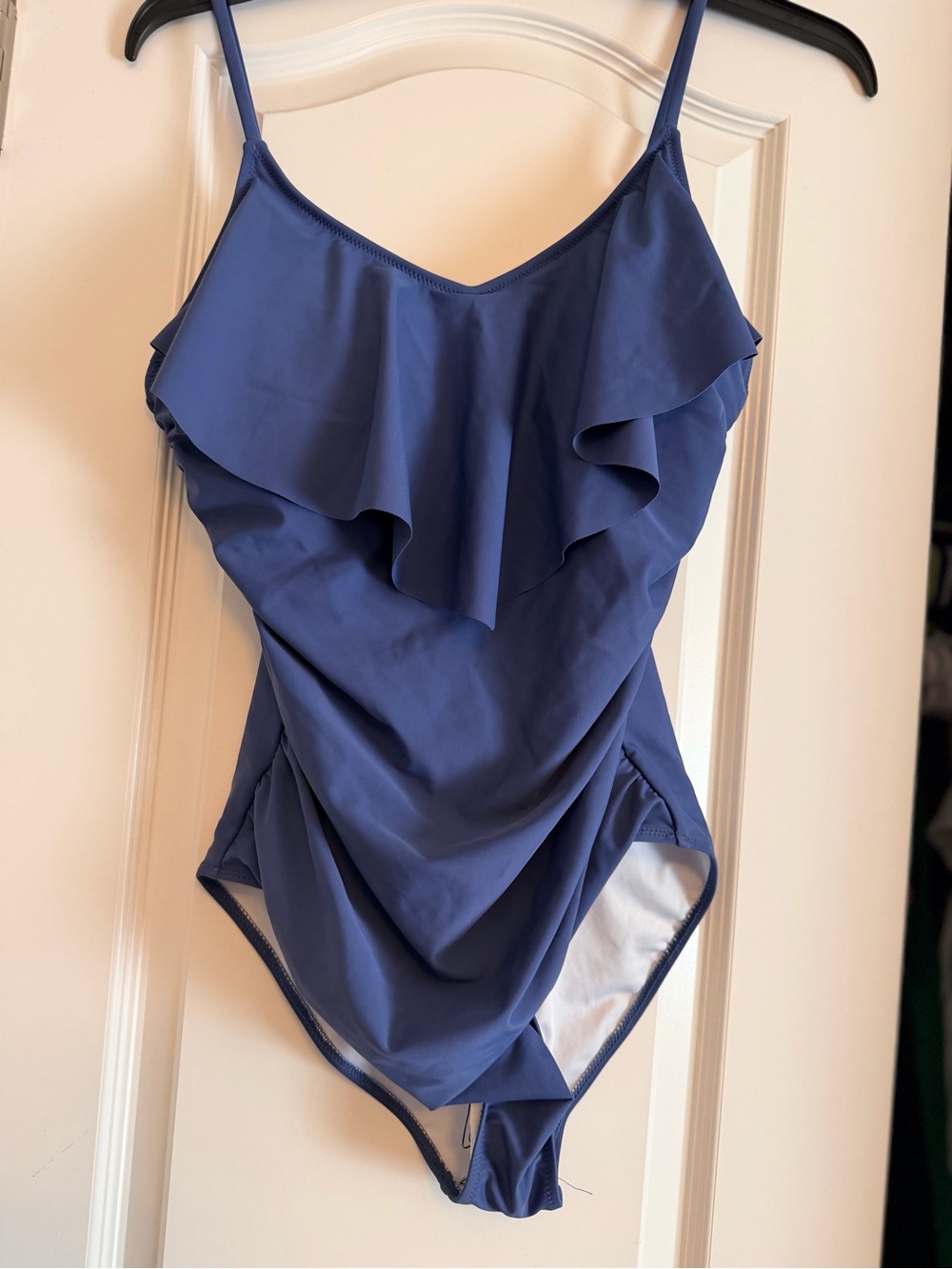 Woman’s Navy Ruffle One-Piece Swimsuit